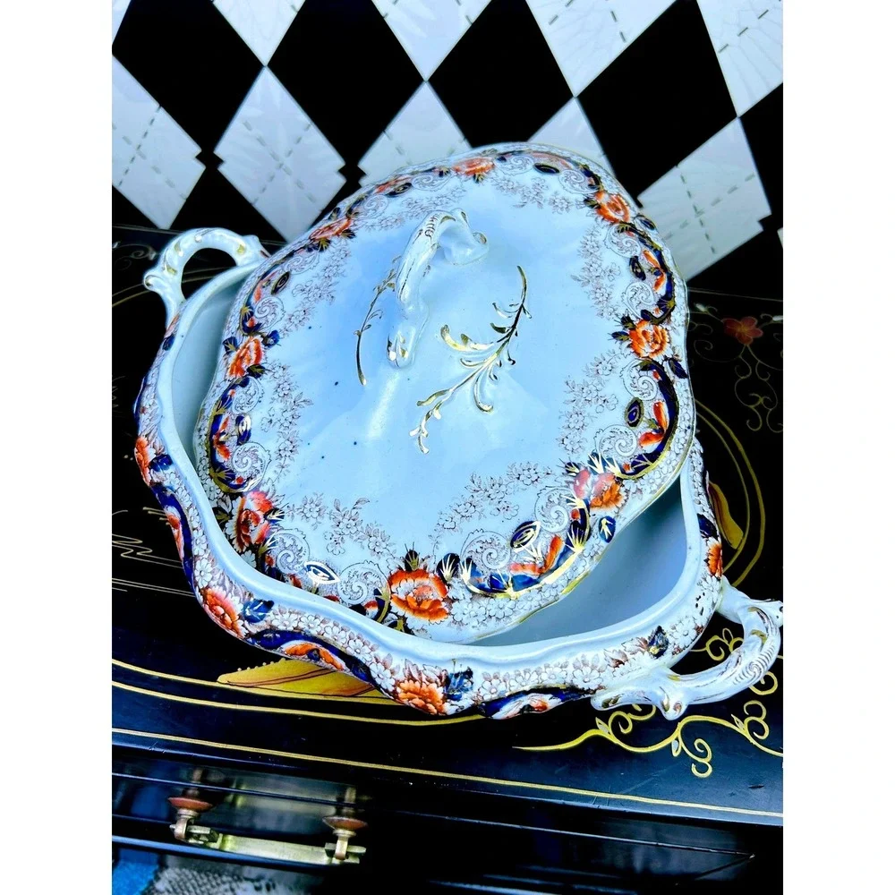 Antique English Tureen‎ Covered Serving Dish Clarion John Bennett Victorian